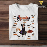 Personalized Spooky Auntie with Kid Names T-shirt Printed 23324HTHDNL