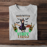 Personalized Bad Witch Vibes Halloween Gift Tshirt KVHMT23383