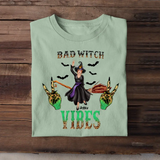 Personalized Bad Witch Vibes Halloween Gift Tshirt KVHMT23383