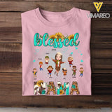 Personalized Fall Season Blessed Mama Kid Names Tshirt HTHHN23385