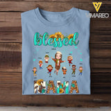 Personalized Fall Season Blessed Mama Kid Names Tshirt HTHHN23385