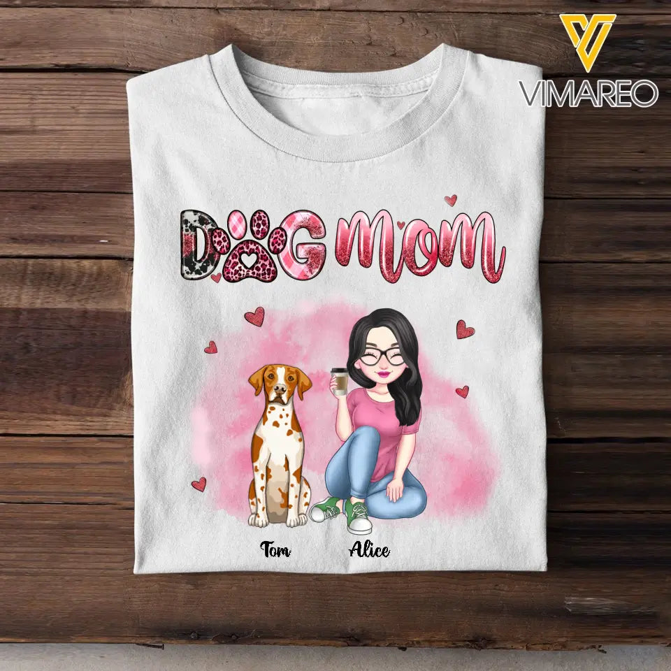 Personalized Dog Mom Dog Lovers Gift Tshirt VQ23380