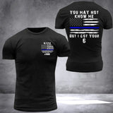 Personalized US Police Blue Thin Line T-shirt 2D Printed 23438KVH