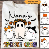 Personalized Nana's Spooky Crew Ghost with Kid Names T-shirt Printed HTHHN23459