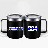 Personalized Police Badge Number & Name Laser Handle Cup Printed QTKVH23497