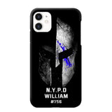 Personalized Spartan Helmet Police Department Custom Name & Badge Number Phonecase Printed QTKVH23591