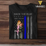 Personalized Back The Blue Couple Police Flag T-shirt Printed KVH23704