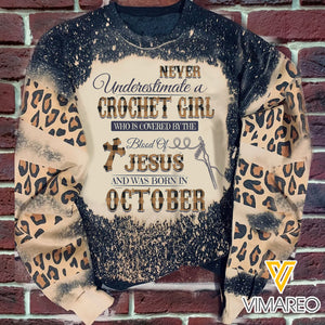 OCTOBER CROCHET GIRL BLOOD OF JESUS SWEATSHIRT PRINTED TNMA0810