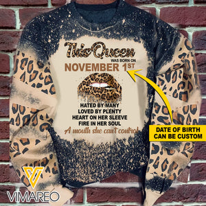 NOVEMBER GIRL CAN'T CONTROL BLEACHED SWEATSHIRT PRINTED