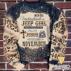 NOVEMBER JEEP GIRL BLOOD OF JESUS SWEATSHIRT PRINTED TNMA1210