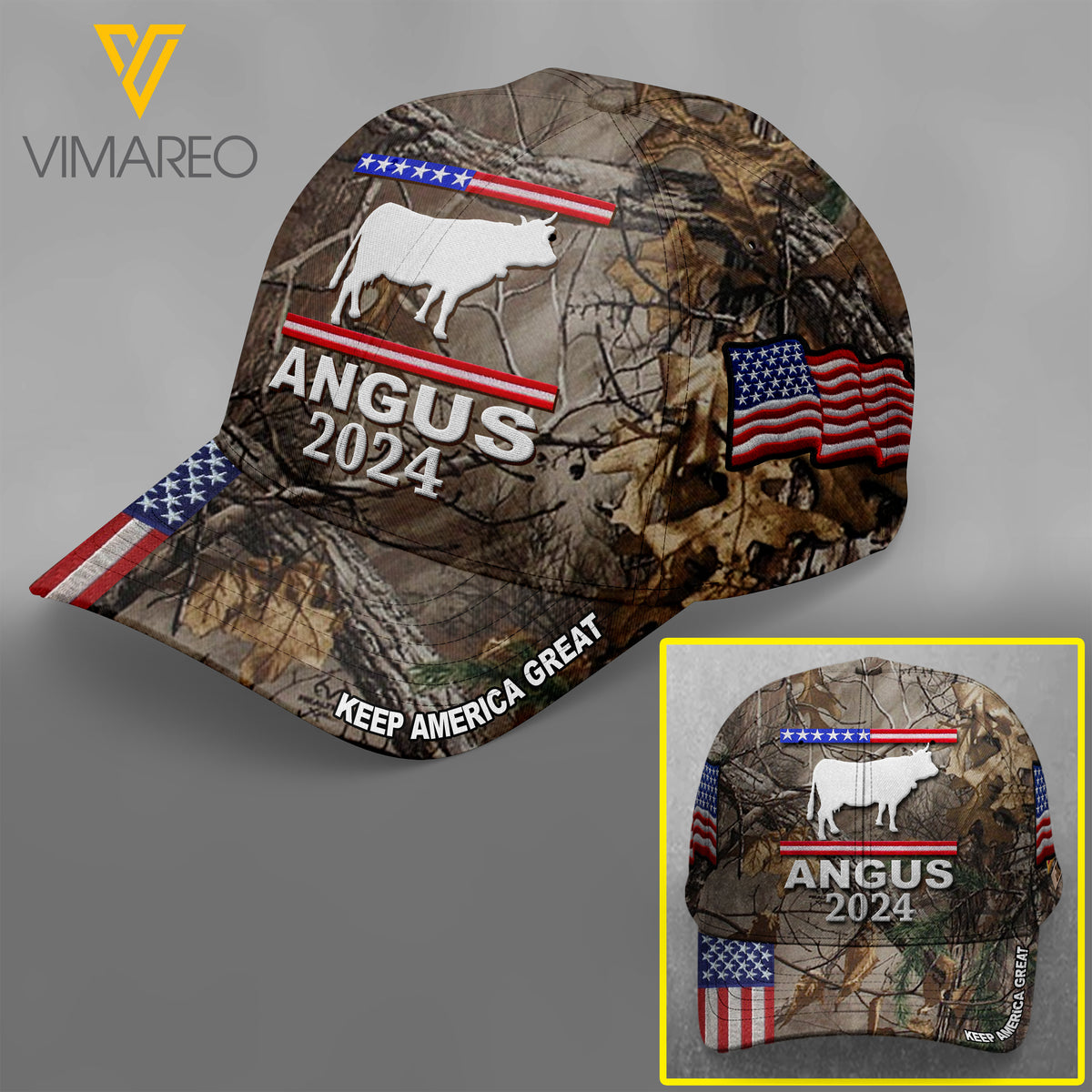 ANGUS CATTLE PEAKED CAP 3D SEP-MA11 – Vimareo