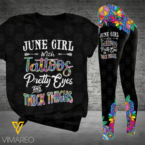 JUNE GIRL WITH TATTOOS COMBO TSHIRT + LEGGING 3D PRINTED MAY-MA12