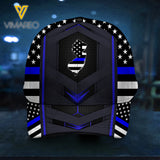 New Jersey map blue line Peaked cap 3D MTP