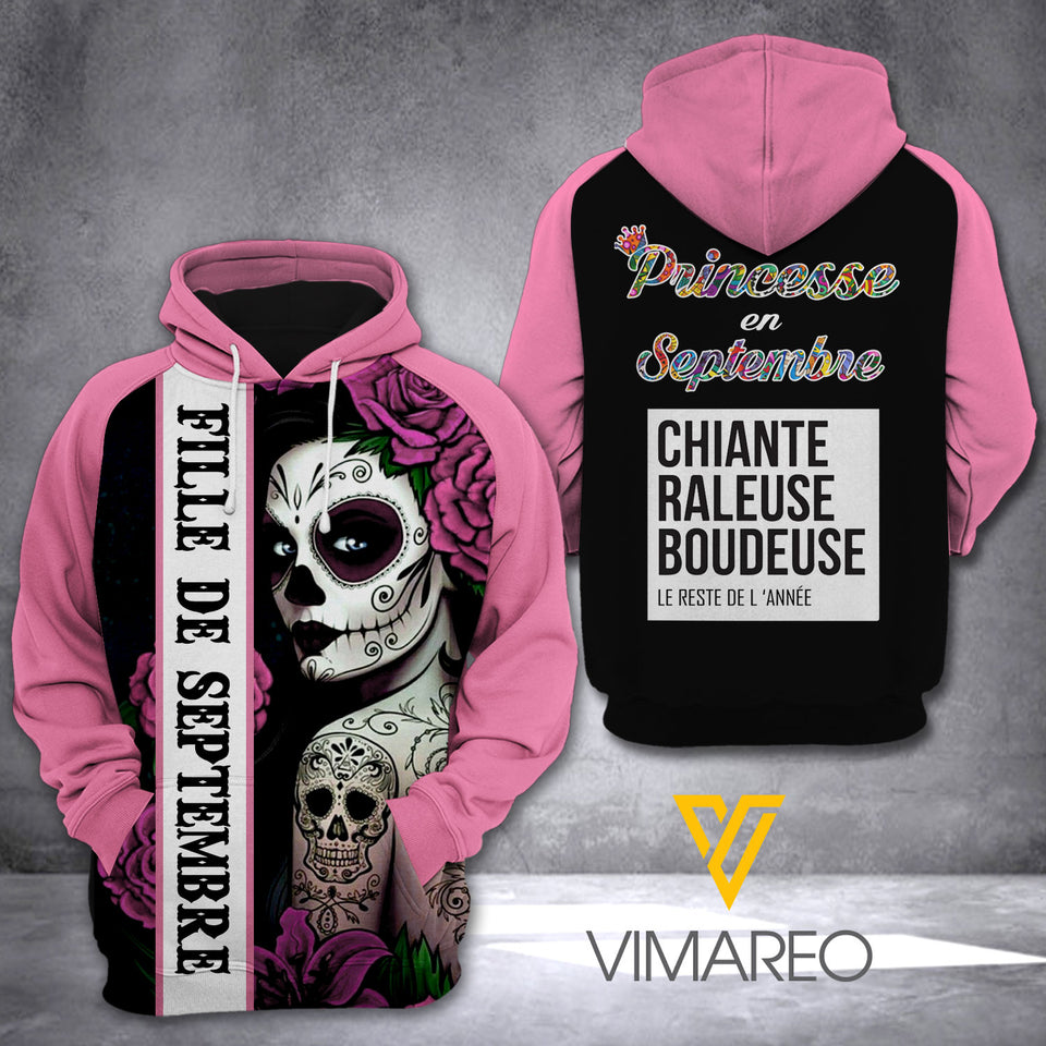 FILLE DE SEPTEMBRE HOODIE 3D PRINTED AUG-HQ16