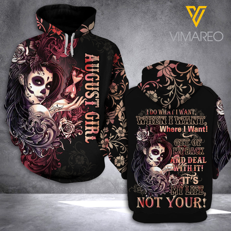 AUGUST GIRL TATTOOS HOODIE 3D PRINTED 1707A