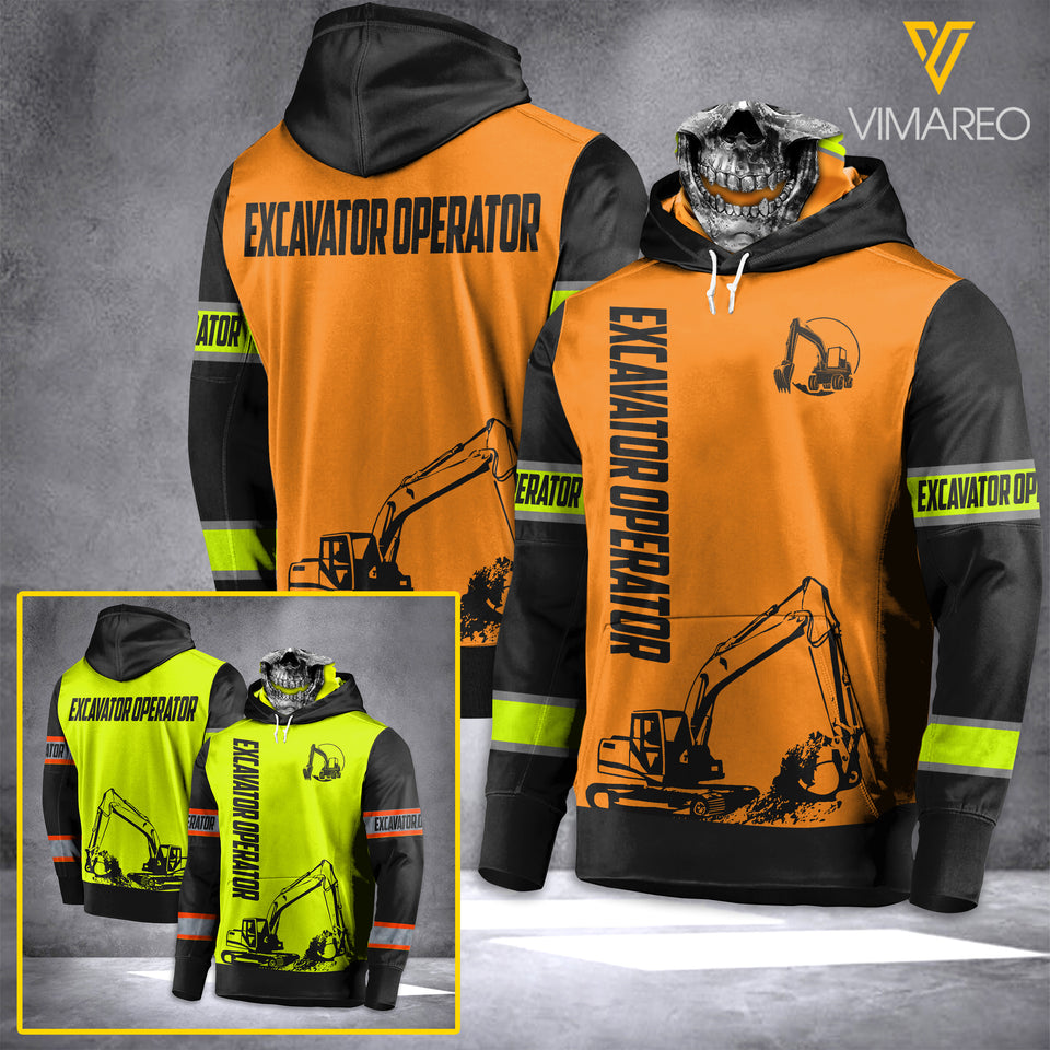 Excavator Mask Hoodie 3d printed dh 2202