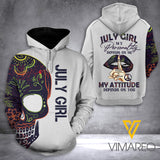 July girl- Skull HOODIE 3D PRINTED