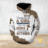 OCTOBER GIRL BLOOD OF JESUS COMBO HOODIE / LEGGING PRINTED 3D