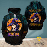 TEXAS GIRL HAPPY HALLOWEEN HOODIE 3D PRINTED NEY168A