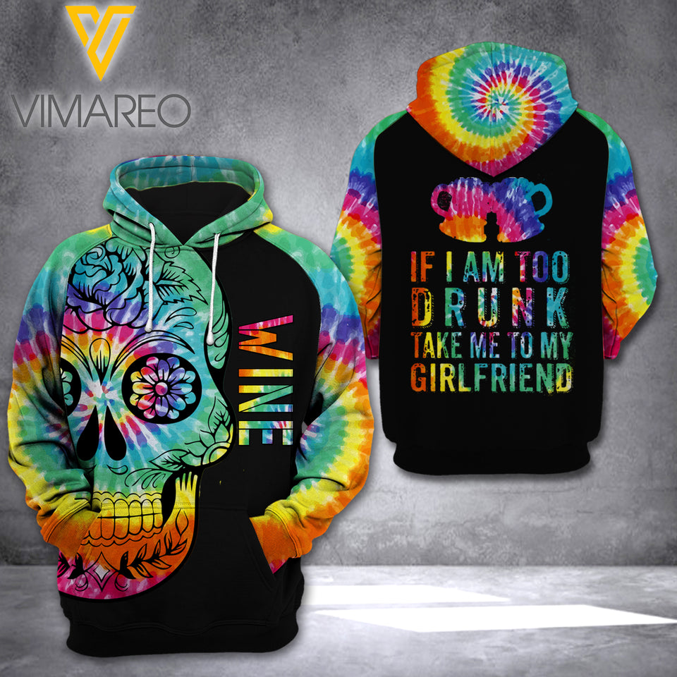 KHMD WINE COUPLE HOODIE 3D PRINTED