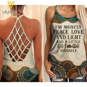 Hippie Criss-Cross Open Back Camisole Tank Top 1409MQ