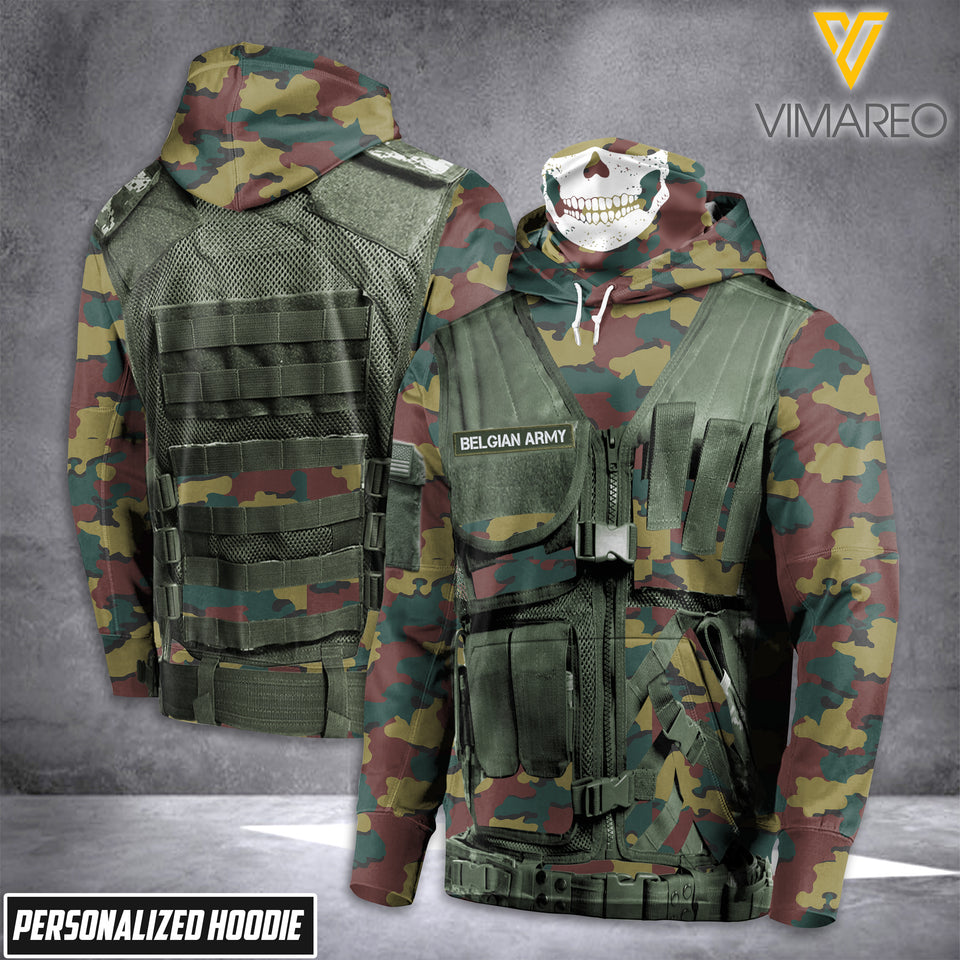 Belgian ARMY MASK HOODIE 3D PRINTED LMT HMD