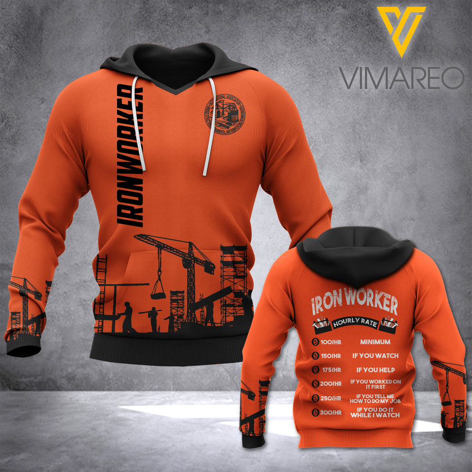 Ironworker hourly rate HOODIE 3D PRINTED NQA