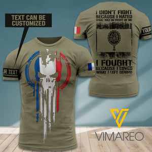 PHN PERSONALIZED FRANCE VETERANS TSHIRT 3D PRINTED AUG-HQ27