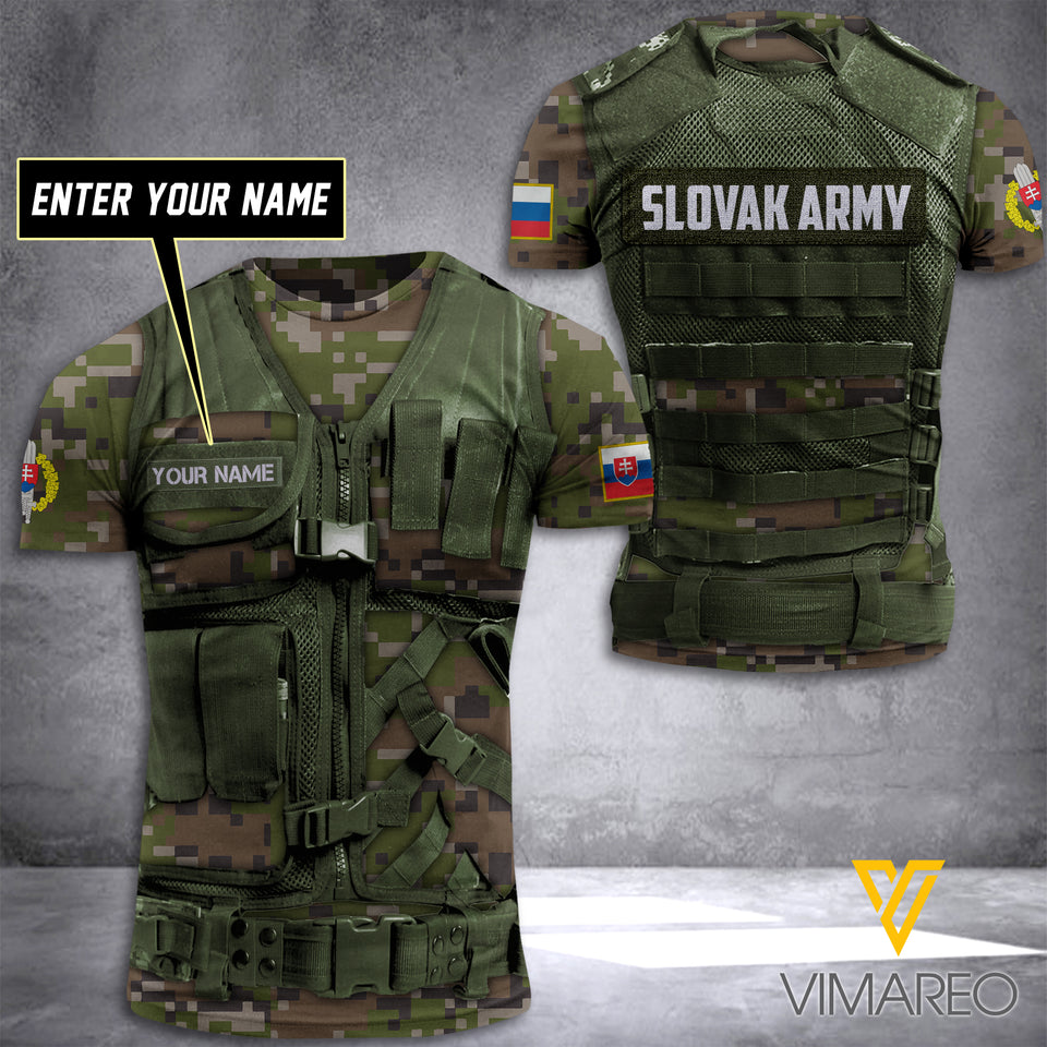PHN Personalized Slovak Army 3D Printed Shirt APR-DT08