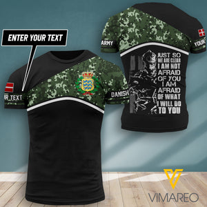 PHN PERSONALIZED Denmark ARMY TSHIRT 3D PRINTED JUL-DT14