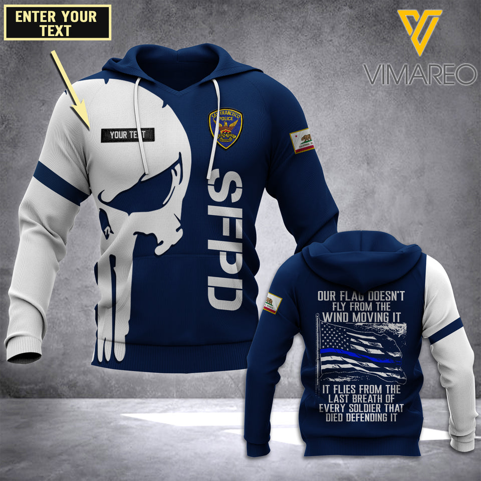 PHN PERSONALIZED San Francisco Police Department (SFPD) HOODIE 3D PRINTED JUL-LN15