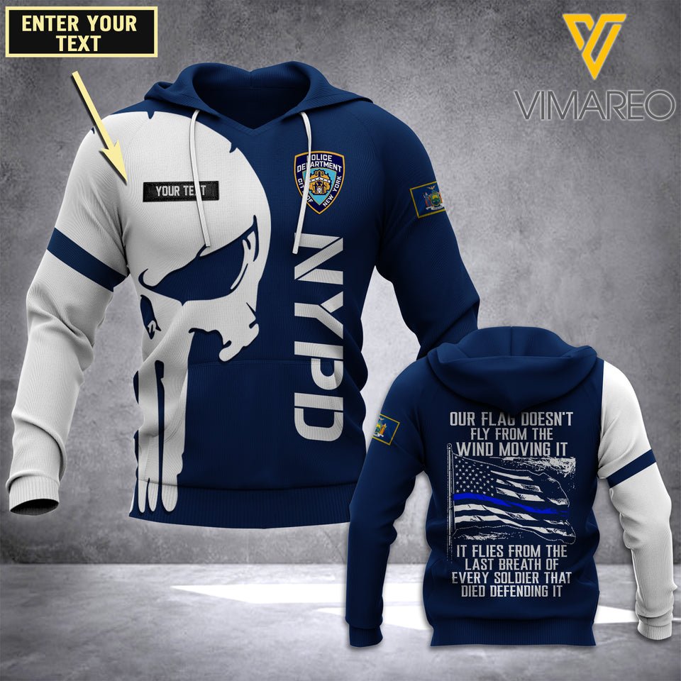 PHN PERSONALIZED New York City Police Department (NYPD) HOODIE 3D PRINTED JUL-LN15