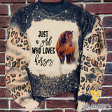 PHN Just A Girl Who Loves American Quarter Horse Sweatshirt Printed SEP-QH23