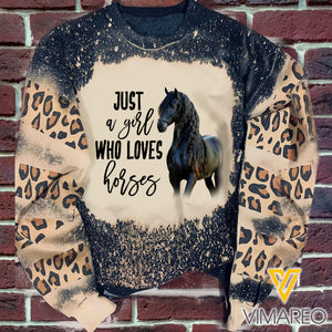 PHN Just A Girl Who Loves Friesian Horse Sweatshirt Printed SEP-QH23