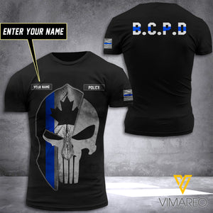 PHN Personalized British Columbia Police BCPD Printed T-Shirt APR-DT29
