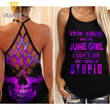 PHN June Girl Criss-Cross Open Back Camisole Tank Top MAY-LN14