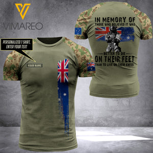 PHN Personalized Australian Army 3D Printed T-Shirt JUL-HQ16