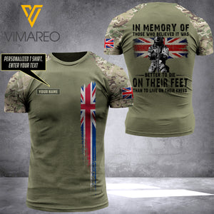 PHN Personalized British Army 3D Printed T-Shirt JUL-HQ16