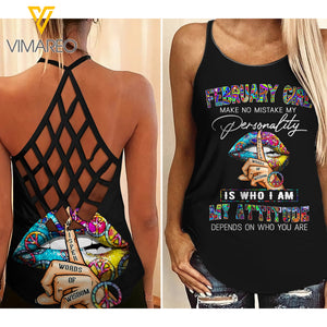 PHN February Girl Criss-Cross Open Back Camisole Tank Top MAR-DT18