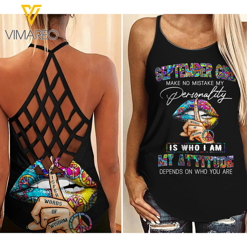 PHN September Girl Criss-Cross Open Back Camisole Tank Top MAR-DT18
