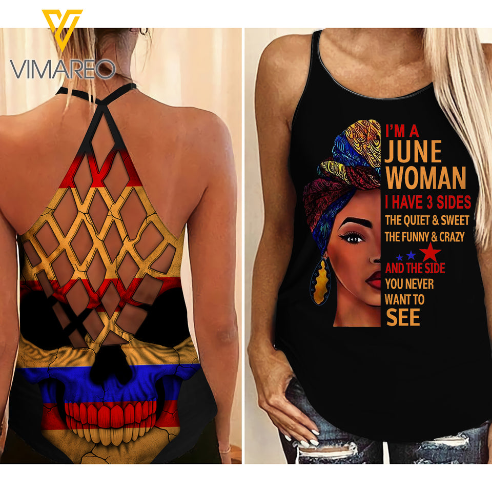 PHN June Girl Criss-Cross Open Back Camisole Tank Top APR-HQ19