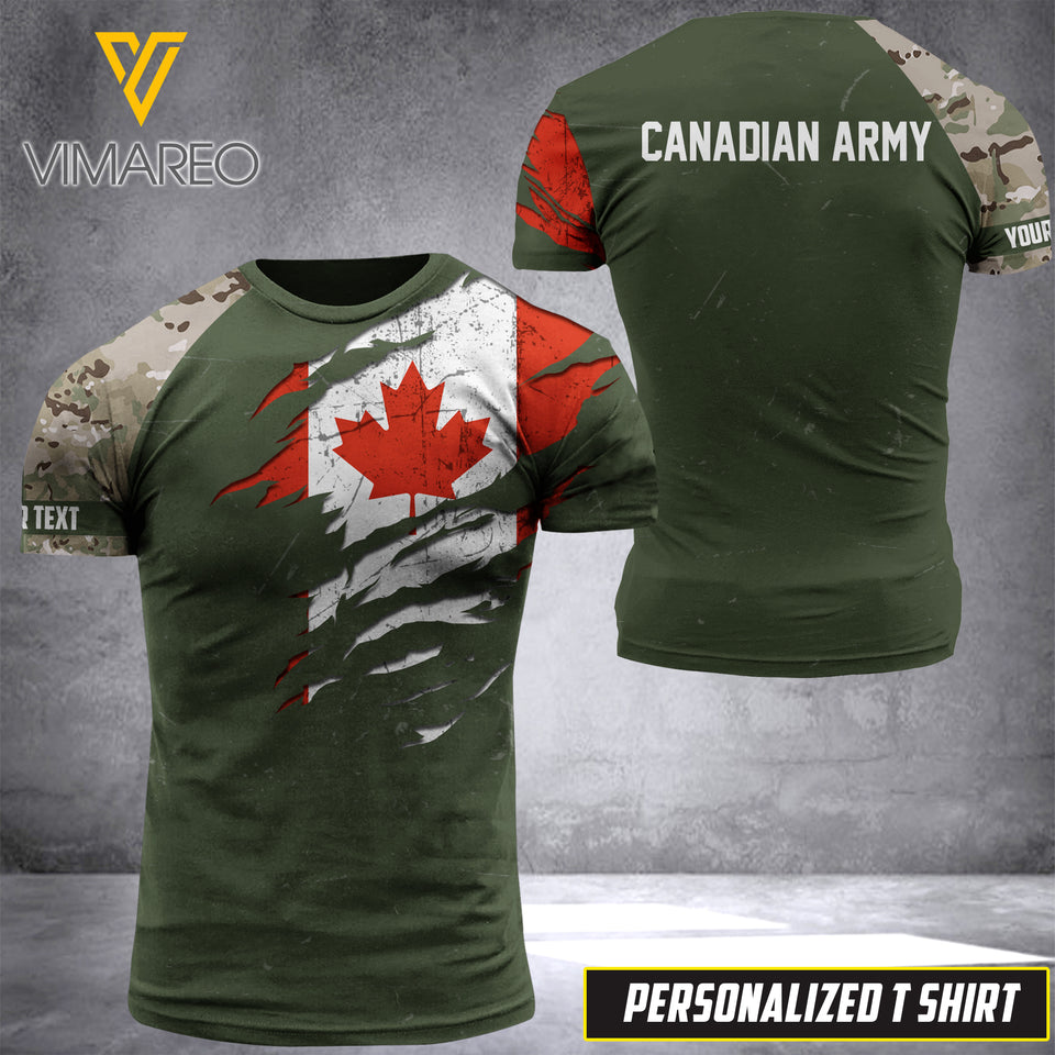 PHN PERSONALIZED Canadian Army Tshirt 3D PRINTED APR-DT08