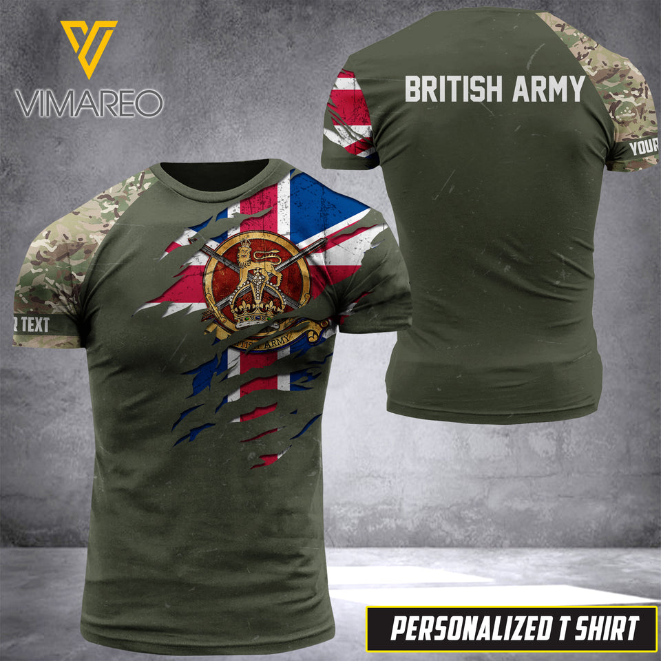 PHN PERSONALIZED British Army Tshirt 3D PRINTED APR-DT08
