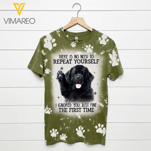PHN Newfoundland Dog Bleached T-shirt Printed SEP-QH24