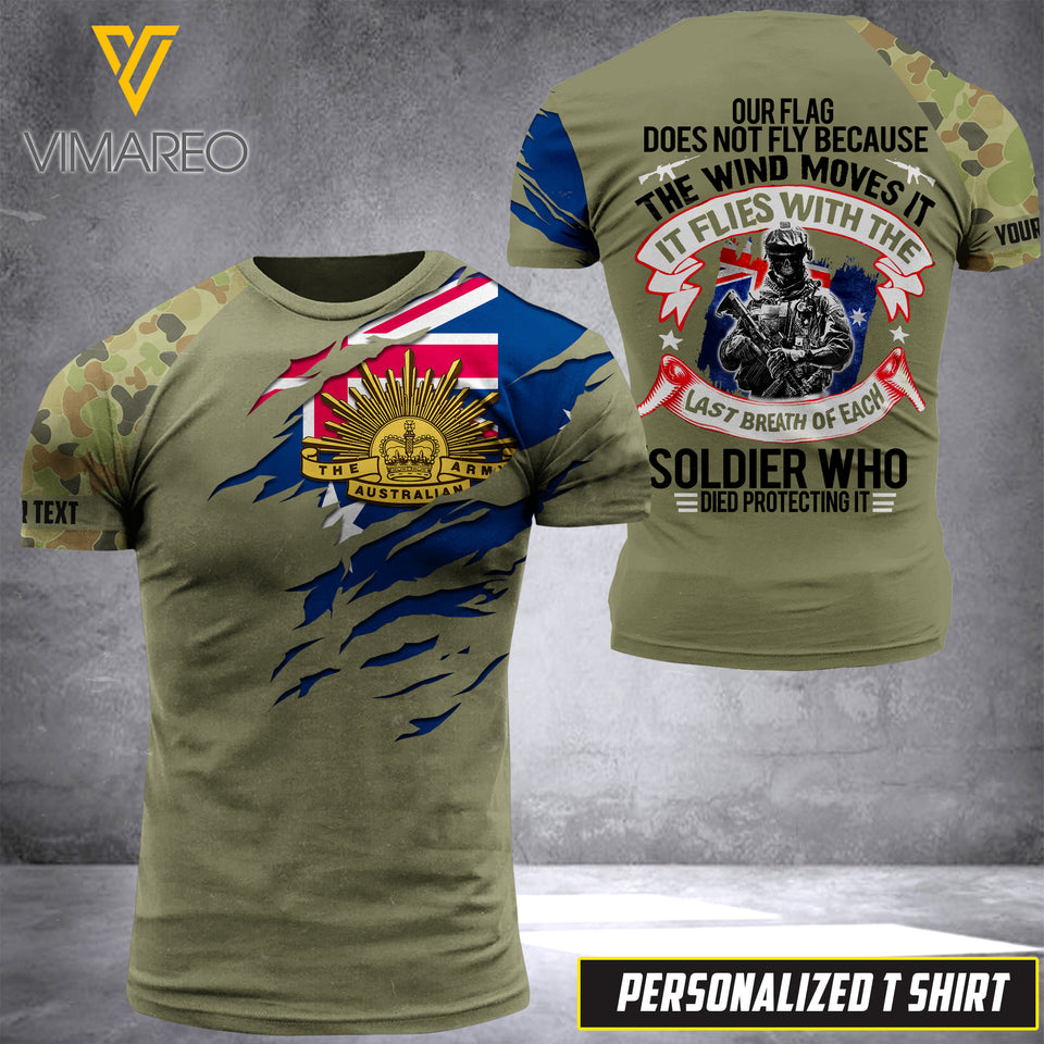 PHN Personalized Australian Army 3D Printed T-Shirt JUL-HQ12