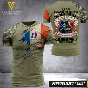PHN Personalized French Army 3D Printed T-Shirt JUL-HQ12