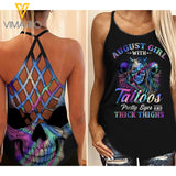 PHN August Girl Criss-Cross Open Back Camisole Tank Top Legging MAR-DT23
