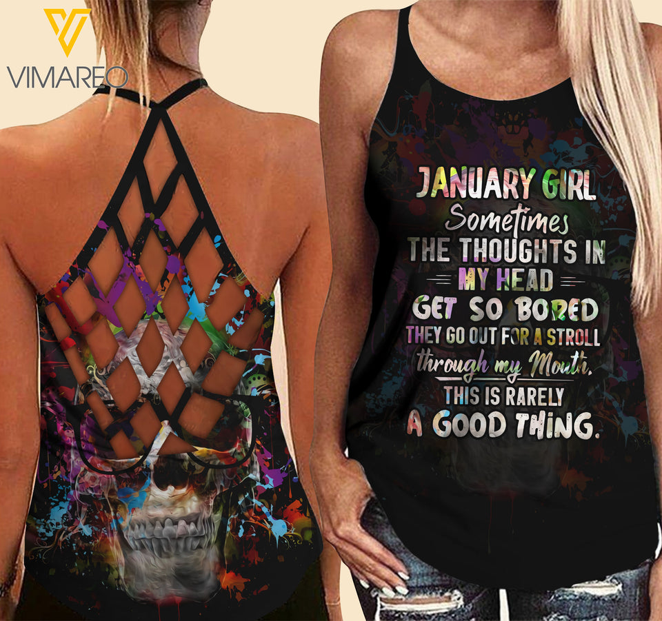 January Criss-Cross Open Back Camisole Tank Top Vm1203