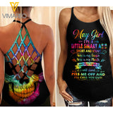 May Girl Criss-Cross Open Back Camisole Tank Top  ZQ2903