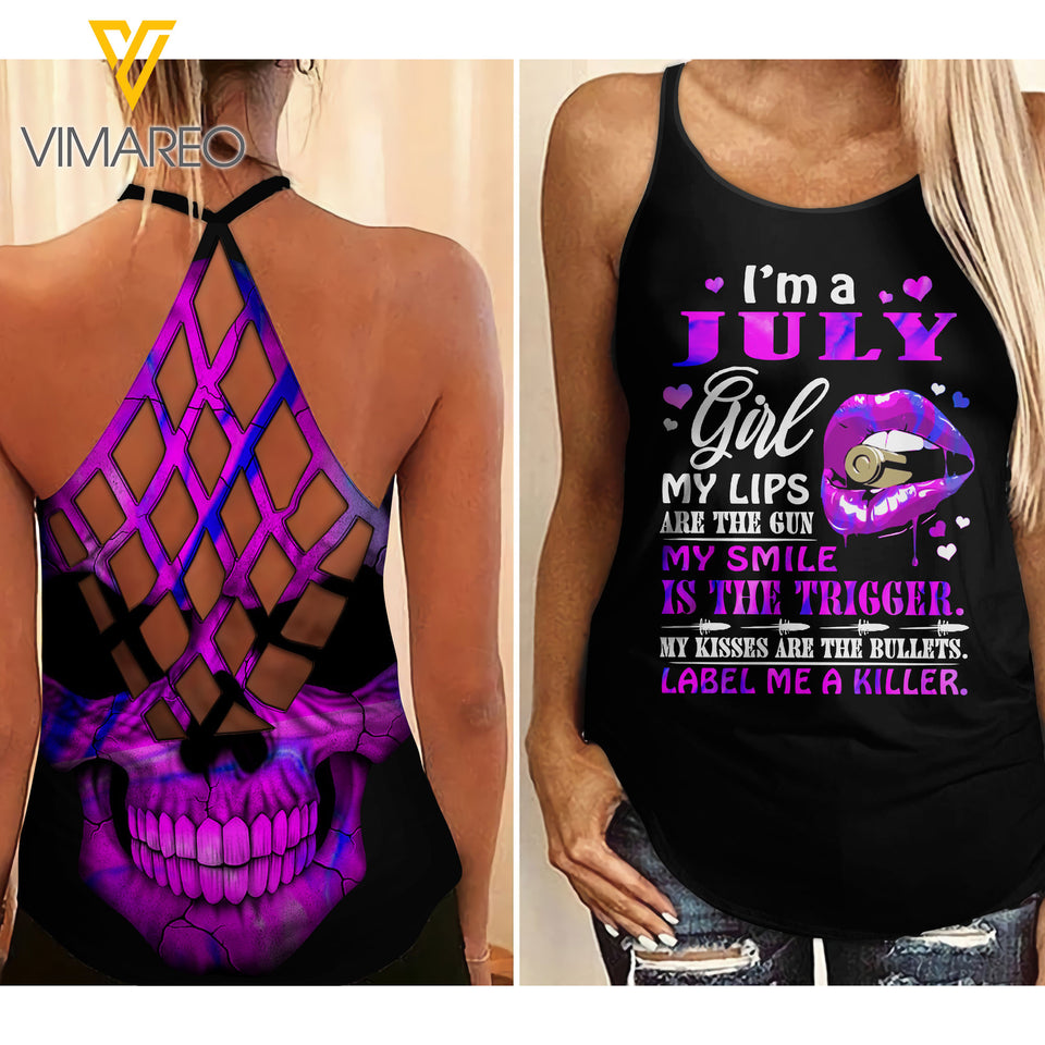 July Girl Criss-Cross Open Back Camisole Tank Top ZQ2403